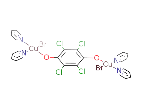 Molecular Structure of 116275-93-5 ((pyridine)2BrCu(tetrachloro-1,4-benzenediolate)CuBr(pyridine)2)