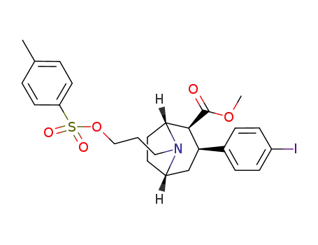 Molecular Structure of 186381-39-5 (8-Azabicyclo[3.2.1]octane-2-carboxylic acid, 3-(4-iodophenyl)-8-[3-[[(4-methylphenyl)sulfonyl]oxy]propyl]-, methyl ester, (1R,2S,3S,5S)-, salt with 4-methylbenzenesulfonic acid (1:1))