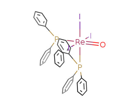 Molecular Structure of 107060-21-9 (Rhenium, triiodooxobis(triphenylphosphine)-)