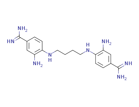 125880-86-6,3-amino-4-[4-[(2-amino-4-carbamimidoyl-phenyl)amino]butylamino]benzene carboximidamide,4,4'-(1,4-Butanediyldiimino)bis-(3-aminobenzenecarboximidamide);Benzenecarboximidamide,4,4'-(1,4-butanediyldiimino)bis[3-amino-(9CI);1,4-Di(4-amidino-2-aminophenylamino)butane;