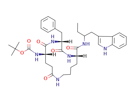 {(3R,6S,15S)-3-Benzyl-15-[1-(1H-indol-3-ylmethyl)-propylcarbamoyl]-2,5,9-trioxo-1,4,10-triaza-cyclopentadec-6-yl}-carbamic acid tert-butyl ester