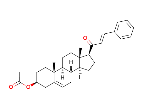Molecular Structure of 66979-63-3 ((3S,8S,9S,10R,13S,14S,17S)-10,13-dimethyl-17-[(2E)-3-phenylprop-2-enoyl]-2,3,4,7,8,9,10,11,12,13,14,15,16,17-tetradecahydro-1H-cyclopenta[a]phenanthren-3-yl acetate (non-preferred name))