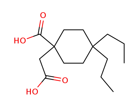 Molecular Structure of 130065-94-0 (1-CARBOXYMETHYL-4,4-DIPROPYL-CYCLOHEXANECARBOXYLIC ACID)