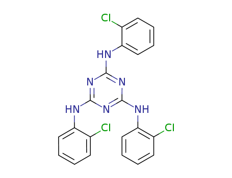 2272-28-8,1,3,5-Triazine-2,4,6-triamine,N2,N4,N6-tris(2-chlorophenyl)-,1,3,5-Triazine-2,4,6-triamine,N,N',N''-tris(2-chlorophenyl)- (9CI); Melamine, N2,N4,N6-tris(o-chlorophenyl)-(6CI,7CI,8CI); NSC 57582