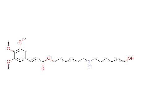 Molecular Structure of 870449-59-5 (2-Propenoic acid, 3-(3,4,5-trimethoxyphenyl)-,
6-[(6-hydroxyhexyl)amino]hexyl ester, (2E)-)