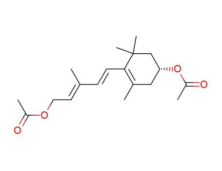 Molecular Structure of 138570-16-8 (3-Cyclohexen-1-ol,
4-[5-(acetyloxy)-3-methyl-1,3-pentadienyl]-3,5,5-trimethyl-, acetate,
(E,E)-)