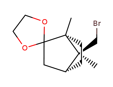 Molecular Structure of 55821-32-4 (Spiro[bicyclo[2.2.1]heptane-2,2'-[1,3]dioxolane],
7-(bromomethyl)-1,7-dimethyl-, (1R,4R,7S)-)