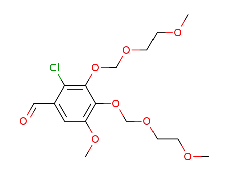 Molecular Structure of 152355-24-3 (2-chloro-3,4-bis-[(2-methoxy-ethoxy)-methoxy]-5-methoxy benzaldehyde)