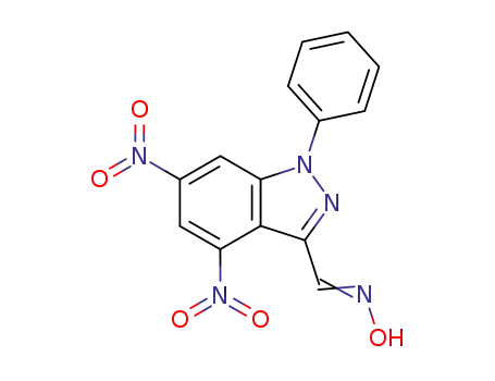 Molecular Structure of 681001-62-7 (1H-Indazole-3-carboxaldehyde, 4,6-dinitro-1-phenyl-, oxime)