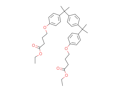 Molecular Structure of 153775-72-5 (4-{4-[1-(4-{1-[4-(3-ethoxycarbonyl-propoxy)-phenyl]-1-methyl-ethyl}-phenyl)-1-methyl-ethyl]-phenoxy}-butyric acid ethyl ester)