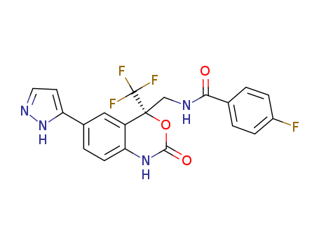 Benzamide, N-[[(4S)-1,4-dihydro-2-oxo-6-(1H-pyrazol-3-yl)-4-(trifluoromethyl)-2H-3,1-benzoxazin-4-yl]methyl]-4-fluoro-