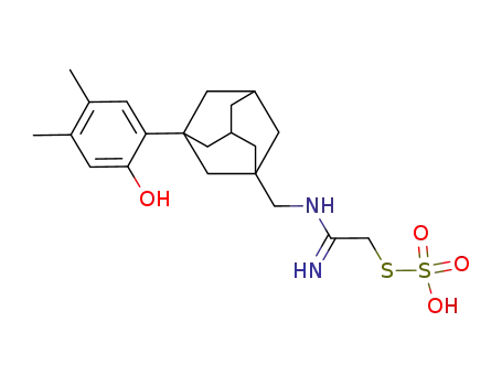 Molecular Structure of 155622-18-7 (Thiosulfuric acid, S-(2-(((3-(4,5-dimethyl-2-hydroxyphenyl)tricyclo(3. 3.1.1(sup 3,7))dec-1-yl)methyl)amino)-2-iminoethyl) ester)