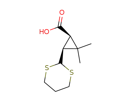 Molecular Structure of 194718-39-3 ((1R,3S)-2,2-dimethyl-3-(1,3-dithian-2-yl)cyclopropanecarboxylic acid)