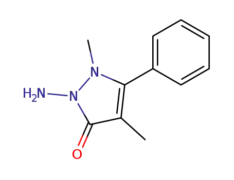 Molecular Structure of 39513-02-5 (3H-Pyrazol-3-one, 2-amino-1,2-dihydro-1,4-dimethyl-5-phenyl-)