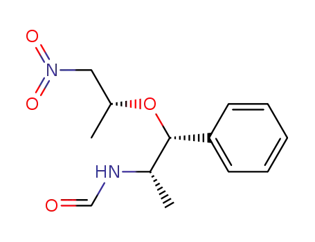 Molecular Structure of 185426-01-1 (Formamide,
N-[(1S,2R)-1-methyl-2-[(1R)-1-methyl-2-nitroethoxy]-2-phenylethyl]-)