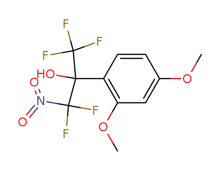 Molecular Structure of 123716-18-7 (1,3-Dimethoxy-4-(1-hydroxy-2-nitropentafluoroisopropyl)benzene)