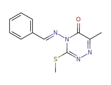 1,2,4-Triazin-5(4H)-one,  6-methyl-3-(methylthio)-4-[(phenylmethylene)amino]-