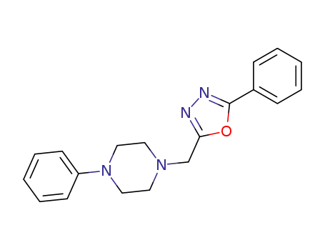 Molecular Structure of 127718-45-0 (1-phenyl-4-[(5-phenyl-1,3,4-oxadiazol-2-yl)methyl]piperazine)
