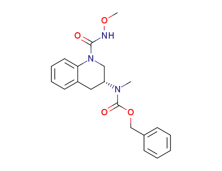 Molecular Structure of 166742-99-0 ((R)-benzyl 1-(methoxycarbamoyl)-1,2,3,4-tetrahydroquinolin-3-yl(methyl)carbamate)