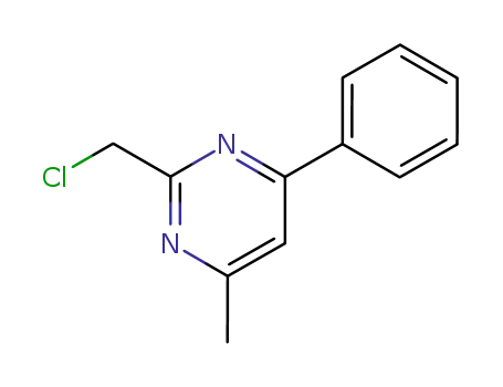 Molecular Structure of 89966-84-7 (Pyrimidine, 2-(chloromethyl)-4-methyl-6-phenyl-)