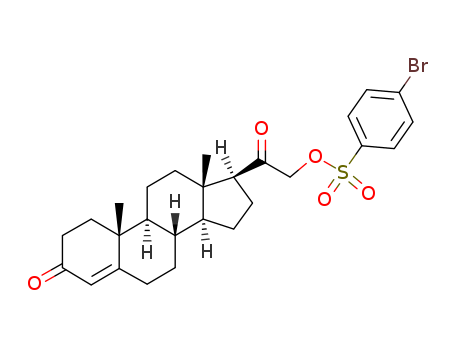 21170-34-3,3,20-Dioxopregn-4-en-21-yl 4-bromobenzenesulfonate,(8S,9S,10R,13R,14S,17S)-17-[2-(4-bromophenyl)sulfonyloxyacetyl]-10,13-dimethyl-1,2,6,7,8,9,11,12,14,15,16,17-dodecahydrocyclopenta[a]phenanthren-3-one;17-[2-(4-bromophenyl)sulfonyloxyacetyl]-10,13-dimethyl-1,2,6,7,8,9,11,12,14,15,16,17-dodecahydrocyclopenta[a]phenanthren-3-one;