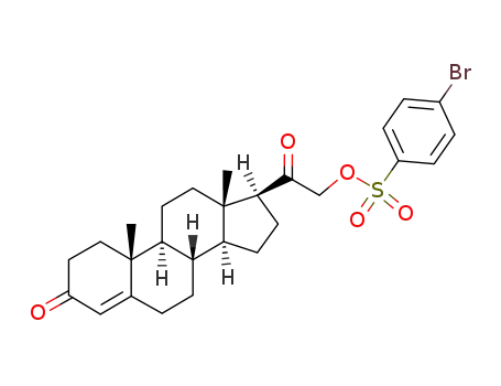 Molecular Structure of 21170-34-3 (3,20-Dioxopregn-4-en-21-yl 4-bromobenzenesulfonate)