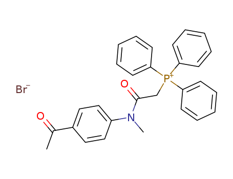 Molecular Structure of 102235-92-7 (Phosphonium, [2-[(4-acetylphenyl)methylamino]-2-oxoethyl]triphenyl-,
bromide)