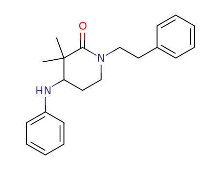 Molecular Structure of 182559-16-6 (2-Piperidinone, 3,3-dimethyl-4-(phenylamino)-1-(2-phenylethyl)-)