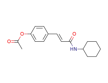 Molecular Structure of 184866-96-4 (2-Propenamide, 3-[4-(acetyloxy)phenyl]-N-cyclohexyl-, (E)-)