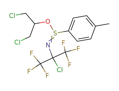 Molecular Structure of 91363-17-6 (C<sub>13</sub>H<sub>12</sub>Cl<sub>3</sub>F<sub>6</sub>NOS)