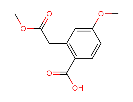 Molecular Structure of 24672-87-5 (4-methoxy-2-(2-methoxy-2-oxoethyl)benzoic acid)