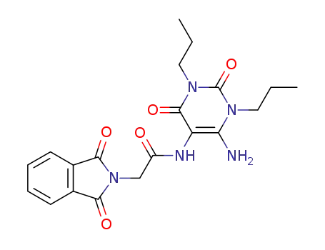 Molecular Structure of 155930-19-1 (2H-Isoindole-2-acetamide,  N-(6-amino-1,2,3,4-tetrahydro-2,4-dioxo-1,3-dipropyl-5-pyrimidinyl)-1,3-dihydro-1,3-dioxo-)