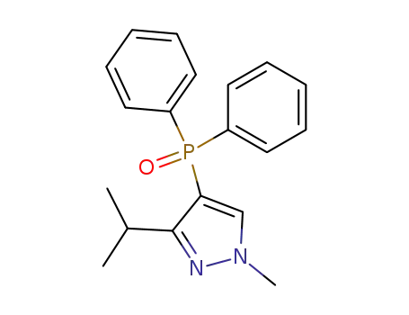 Molecular Structure of 114089-95-1 (1H-Pyrazole, 4-(diphenylphosphinyl)-1-methyl-3-(1-methylethyl)-)