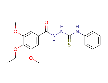 Molecular Structure of 77803-40-8 (Benzoic acid, 4-ethoxy-3,5-dimethoxy-,
2-[(phenylamino)thioxomethyl]hydrazide)