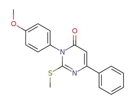 Molecular Structure of 80306-58-7 (4(3H)-Pyrimidinone, 3-(4-methoxyphenyl)-2-(methylthio)-6-phenyl-)