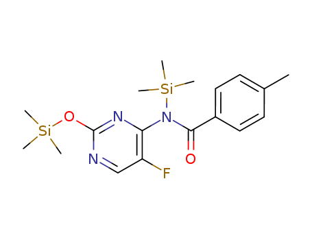 Molecular Structure of 17242-89-6 (Benzamide,
N-[5-fluoro-2-[(trimethylsilyl)oxy]-4-pyrimidinyl]-4-methyl-N-(trimethylsilyl)
-)
