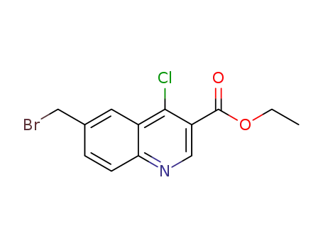Molecular Structure of 1018838-11-3 (ethyl 6-(bromomethyl)-4-chloroquinoline-3-carboxylate)