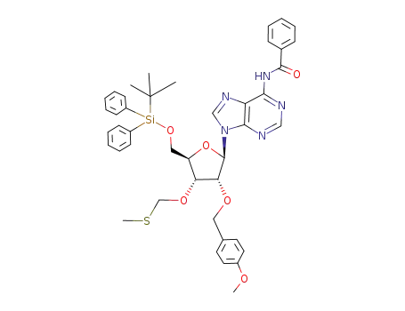 N-{9-[(2R,3R,4R,5R)-5-(tert-Butyl-diphenyl-silanyloxymethyl)-3-(4-methoxy-benzyloxy)-4-methylsulfanylmethoxy-tetrahydro-furan-2-yl]-9H-purin-6-yl}-benzamide