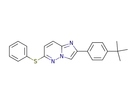 Molecular Structure of 180900-93-0 (2-(4-tert-Butyl-phenyl)-6-phenylsulfanyl-imidazo[1,2-b]pyridazine)