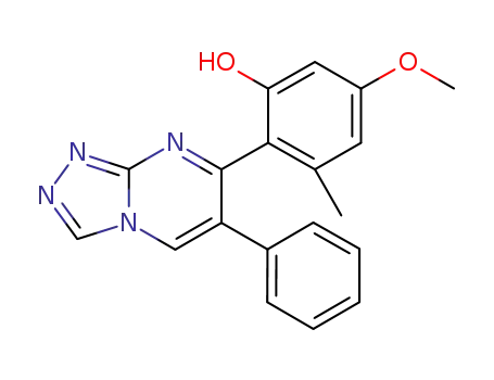 Molecular Structure of 1232561-85-1 (6-phenyl-7-(2-hydroxy-4-methoxy-6-methylphenyl)-[1,2,4]triazolo[4,3-a]pyrimidine)