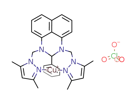 Molecular Structure of 1200206-42-3 ([Cu(1,3-bis-(3,5-dimethylpyrazol-1-ylmethyl)-2-phenyl-2,3-dihydro-1H-perimidine)]ClO<sub>4</sub>)