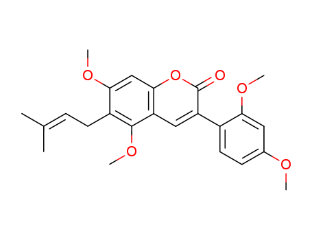 2H-1-Benzopyran-2-one,  3-(2,4-dimethoxyphenyl)-5,7-dimethoxy-6-(3-methyl-2-butenyl)-