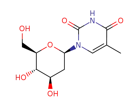 Molecular Structure of 5116-45-0 (1-(2'-deoxy-beta-D-glucopyranosyl)thymine)