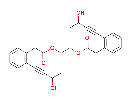 Molecular Structure of 1269806-66-7 (ethane-1,2-diyl bis(2-(2-(3-hydroxybut-1-ynyl)phenyl)acetate))