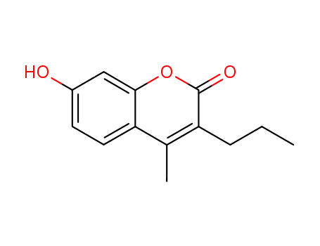 Molecular Structure of 19491-93-1 (2H-1-Benzopyran-2-one, 7-hydroxy-4-methyl-3-propyl-)