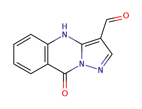 Molecular Structure of 39998-67-9 (9-oxo-4,9-dihydro-pyrazolo[5,1-<i>b</i>]quinazoline-3-carbaldehyde)