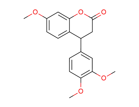 Molecular Structure of 35582-80-0 (4-(3,4-dimethoxyphenyl)-7-methoxy-3,4-dihydro-2H-chromen-2-one)