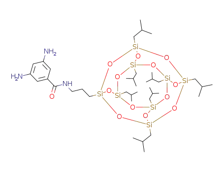 Molecular Structure of 1220715-67-2 (N-propylheptakis(isobutyl)POSS-3,5-diaminobenzamide)