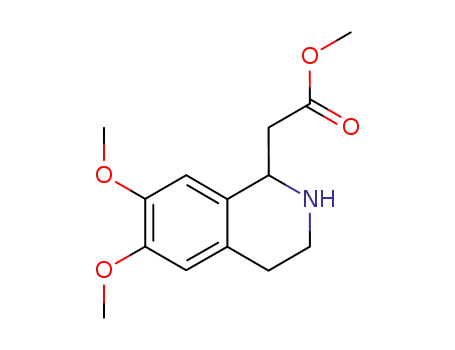 Molecular Structure of 263570-28-1 (1-Isoquinolineacetic acid, 1,2,3,4-tetrahydro-6,7-dimethoxy-, methyl ester)