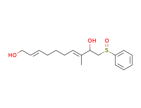 Molecular Structure of 596109-43-2 (2,7-Decadiene-1,9-diol, 8-methyl-10-(phenylsulfinyl)-, (2E,7E)-)